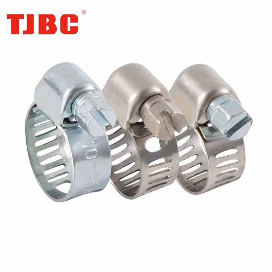 8mm Micro Perforated Adjustable W1 Worm Gear Pipe Clip American Type Gas/Oil/Water Hose Clamp, 18