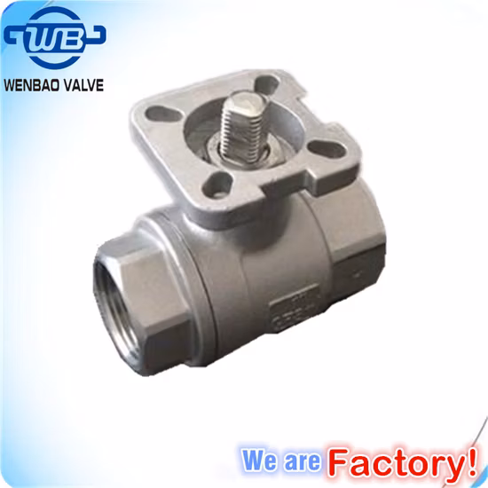 Stainless Steel Ball Valve 2PC Ss Threaded Industrial Valves with Optional Mounting Pad Float Valve